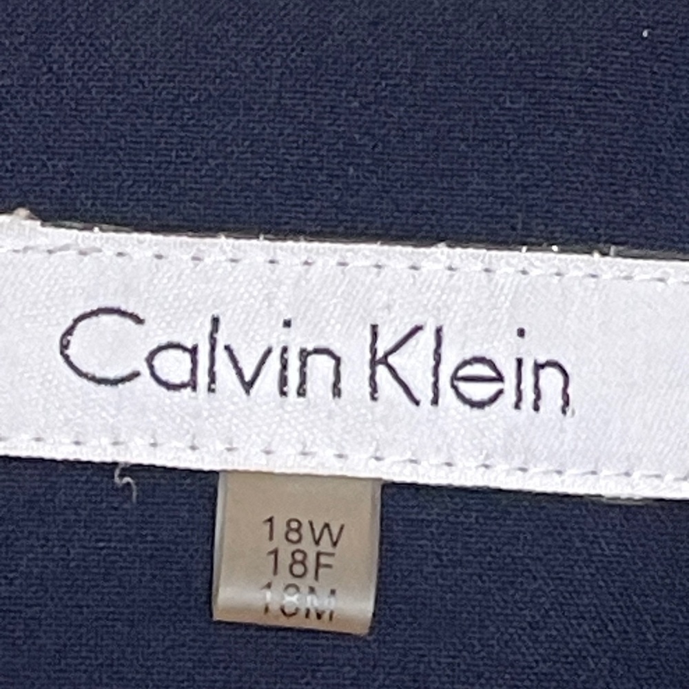 Calvin Klein Navy Blue Zip-Front Jacket w/ Silver Hardware | Size 18W - Picture 8 of 12